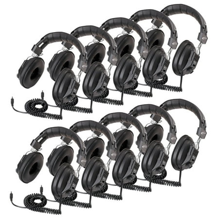 Califone 10-Pack Classroom Switchable Stereo/Mono Headphones,