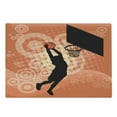 thumbnail image 1 of Basketball Cutting Board, Basketball Player Silhouette Athlete Competition Championship Promotion, Decorative Tempered Glass Cutting and Serving Board, Large Size, Pale Orange Black, by Ambesonne, 1 of 1
