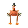 thumbnail image 3 of Plush Turkey Thanksgiving Hat with Head,Thanksgiving Party Costumeï¼ Legs and Tail Fancy Dress Accessory, Funny Hat for Christmas Holiday Party Favors Party Supplies, 3 of 4