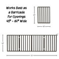thumbnail image 2 of Petmaker Wooden Freestanding Pet Gate, 4 Panel, Brown, 24"H, 2 of 8
