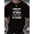 thumbnail image 1 of Tees 'I Avoid' Print Men's Casual Tees Short Sleeve Oversized T-Shirt Summer Loose Tops, Gifts For Man!, 1 of 5