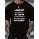 thumbnail image 1 of Tees 'I Avoid' Print Men's Casual Tees Short Sleeve Oversized T-Shirt Summer Loose Tops, Gifts For Man!, 1 of 5