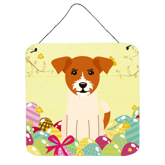 "Treasures Easter s Russell Terrier Metal Print, 6 x 6, multicolor" Caroline's Treasures BB6108DS66