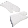 thumbnail image 3 of 2pcs White Cotton Cloth Heat Resistant Gloves Kitchen Oven Mitt Cooking Tools for Home Restaurant (Large Size), 3 of 9