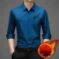 thumbnail image 3 of Men's Business Flocked Thermal Shirt - Thickened with Fleece, 3 of 5