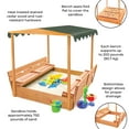 thumbnail image 4 of Badger Basket Covered Convertible Cedar Sandbox with Canopy and Two Bench Seats, 4 of 11