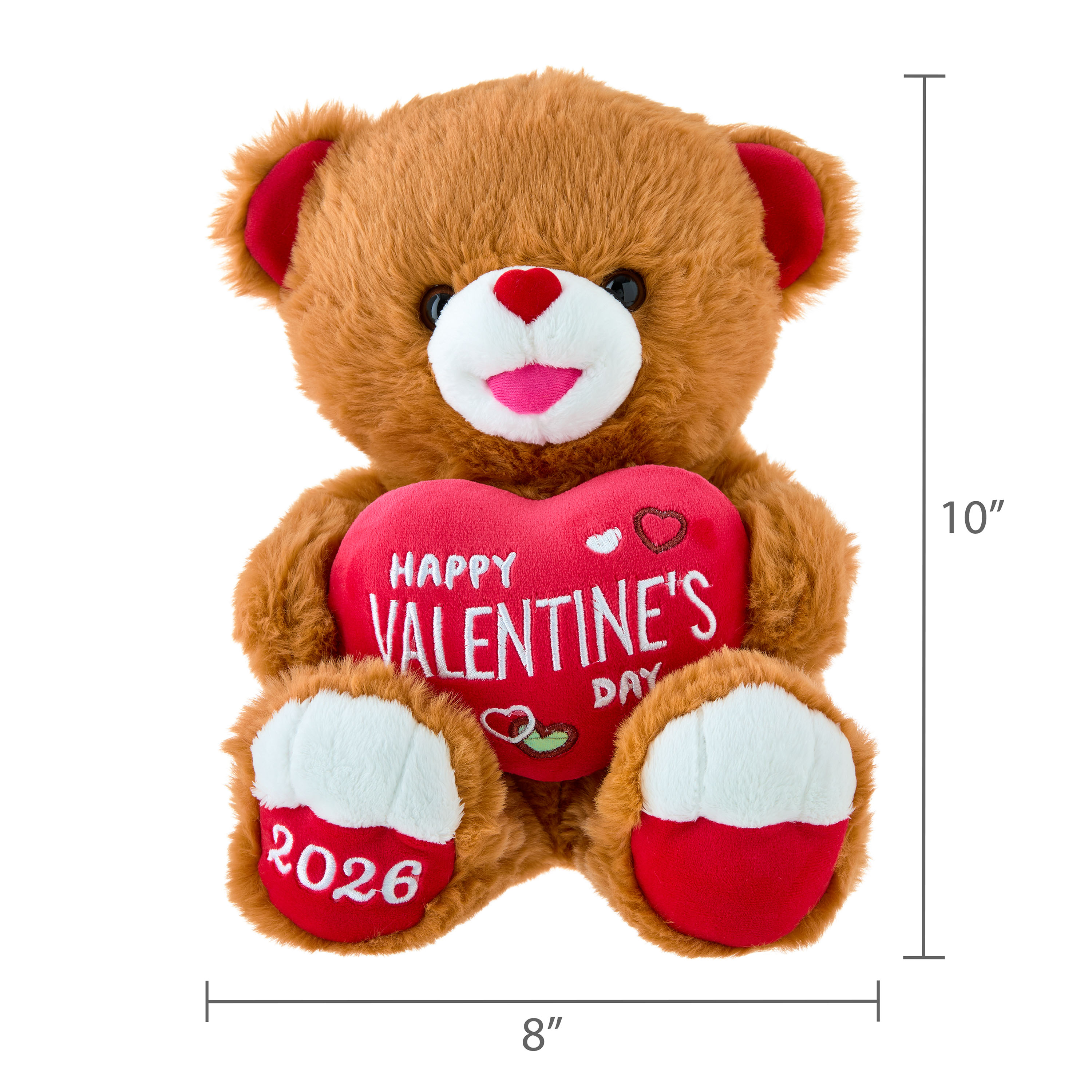 Medium Sweetheart Happy Valentine's Day Teddy Bear, Tan, 10", Valentine's Day by Way To Celebrate