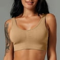 thumbnail image 4 of Women Bras Sexy Bra Without Steel Ring U-shaped With Breast Pad Everyday Underwear Wireless Bras for Women Khaki L, 4 of 8