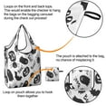 thumbnail image 4 of 5 Pack Foldable Shopping Bag,Halloween Black Ghosts Bats and Pumpkins Reusable Grocery Bags with Pockets,Large Reusable Tote Bags with Handles Waterproof & Lightweight, 4 of 6