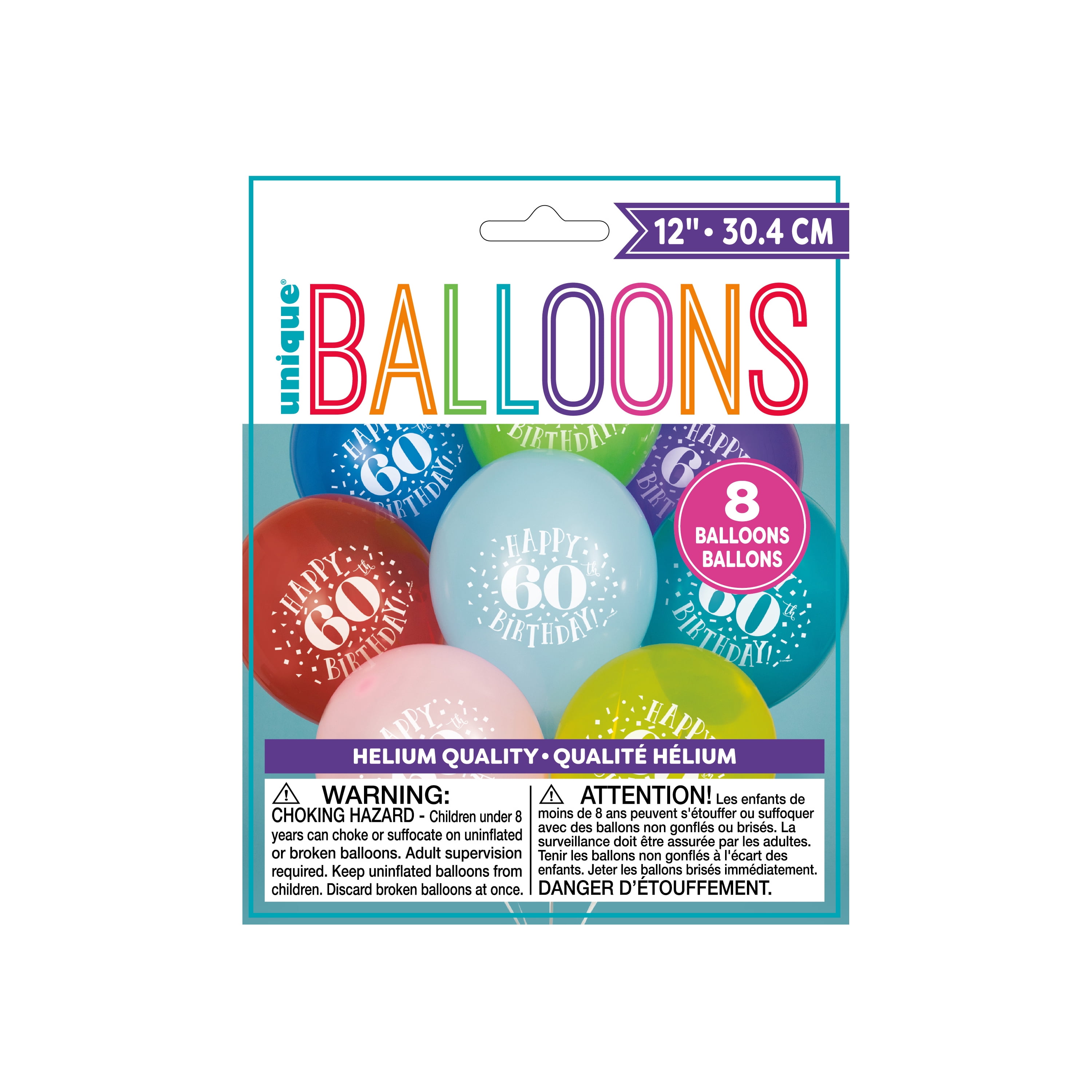 Latex Fun Happy 60th Birthday Balloons, Assorted, 12 in, 8ct - Walmart ...