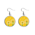 thumbnail image 1 of Yellow Flower Dandelion Flowers Ear Dangle Silver Drop Earring Jewelry Woman, 1 of 3