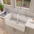 thumbnail image 1 of Pemberly Row 33" White Smooth Apron Single Bowl Fireclay Farm Sink, 1 of 10