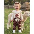 thumbnail image 5 of Cjfdfy Newborn Baby Girl Western Outfits Horse Cowgirl Graphic Long Sleeve Ruffle Romper Country Bow Pants Headband Cute Country Cowgirl Halloween Fall Winter Clothes 0-18M, 5 of 9