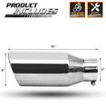 thumbnail image 3 of M-AUTO 5"Inlet 6"Outlet Stainless Steel 15"Exhaust Muffler Tip Straight-Through Round Diagonal Cut Chrome Roll Tip, 3 of 10