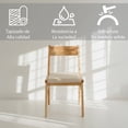thumbnail image 3 of Ilios Innova | Paquete de 2 Sillas de Comedor Sira, Estructura de Madera de Caucho, Diseño Minimalista Mid-Century con Asiento de Tela Acolchado Beige, 3 of 9