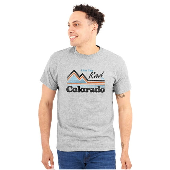 Put Rad in Colorado Snowboarder Skier Plus Size Crewneck Graphic Tee Shirt Brisco Brands 2X