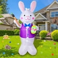 thumbnail image 3 of 7FT High Easter Bunny Holding Easter Egg Inflatable Yard Decorations Giant Bunny with LED Lights,Inflatable Outdoor Decorations for Holiday/Easter/Party/Yard/Garden, 3 of 7