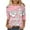 Pink Plus Size Blouse for Women_t, variant on CYMMPU Flower Printed 3/4 Sleeve Blouses for Women Dressy Casual Tunic Tops Spring Tops Fall Trendy Shirts Loose Fit Crew Neck Lightweight Basic Tees Black XXXL