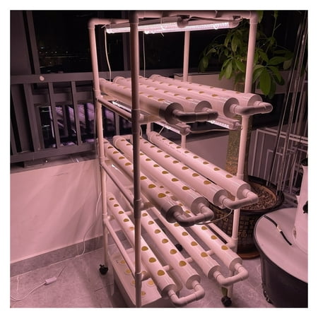 

Vertical Hydroponics Growing System With LED Grow Lights For Family Farm Vetables Planting Lecture Planter -------- Easy Assembly