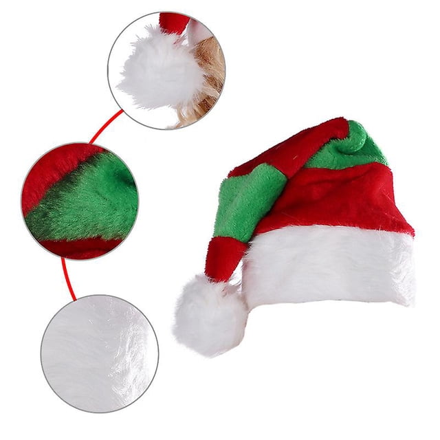 Tal 2-pack Adultos Niños Adornos de Navidad Felpa Corta Felpa Regular Rojo y Verde Sombreros a cuadros ZefeiWu 8390613082312