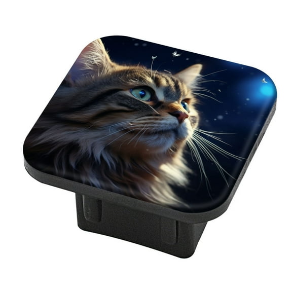Hitch Cover Fits For 2-Inch Hitch,Beautiful Cat With Blue Eyes Looks Up At The Starsrubber Trailer Hitch Cover Tube Plug Insert,Car Exterior Accessories, Receiver Tube Hitch Plug