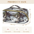 thumbnail image 4 of FORMRS Makeup Bag Travel Cosmetic Organizer for Women Fold Flat Zipper Pouch with Handle, River and Mountains, 4 of 8