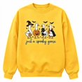 thumbnail image 4 of Womens Crew Neck Sweatshirts Spooky Goose Graphic Print Pullover Top Halloween Vintage Streetwear Fall Spring Outfits Yellow S, 4 of 4