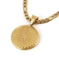 thumbnail image 4 of HZMAN Gold Plated Stainless Steel Lords Prayer Praying Hands Coin Medal Pendant for Men Women Bible Verse Necklace Figaro Chain Jewelry, 4 of 6