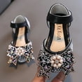 thumbnail image 2 of Sandales pour Fillettes Robe Danse Performance Princesse Perle Strass Grand Nœud Confortables Chaussures pour Fillettes Noires 5-5.5 Ans, 2 of 4