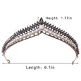 thumbnail image 3 of Corona de cabeza de cristal de perlas, pendiente negro, tocado para novia, Halloween, accesorios brillantes para el cabello de fiesta para mujeres y niñas, 3 of 5