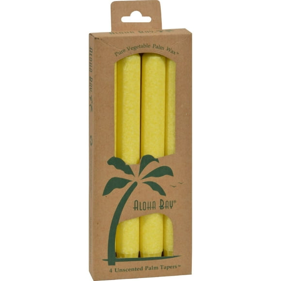 Aloha Bay Palm Tapers Yellow Candle Unscented - 4 Candles