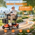 thumbnail image 6 of Havlo 4-Wheel Mobility Scooter for Seniors & Adults, 12.4-Mile Range, Removable Lithium Battery, Wider Adjustable Seat & Armrests, Foldable Electric Mobility Scooter for Everyday & Outdoor Use,Orange, 6 of 12