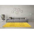 thumbnail image 3 of Ahgly Company Machine Washable Indoor Round Solid Yellow Modern Area Rugs, 3' Round, 3 of 4