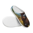 thumbnail image 3 of Fotbe Snowy Mountain Photography Bear Pattern Women's Fuzzy Curly Fur Memory Foam Loafer Slippers Indoor Outdoor Slippers Winter Home Shoes-39/40, 3 of 7