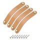 thumbnail image 1 of 4 Paquetes de tiradores de cajón de cuero con tornillos de doble orificio, Beige/Dorado (Espaciado de orificio: 128 mm), 1 of 5