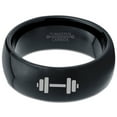 thumbnail image 2 of Tungsten Weightlifting Barbell Weight Band Ring 8mm Men Women Comfort Fit Black Dome Polished, 2 of 4