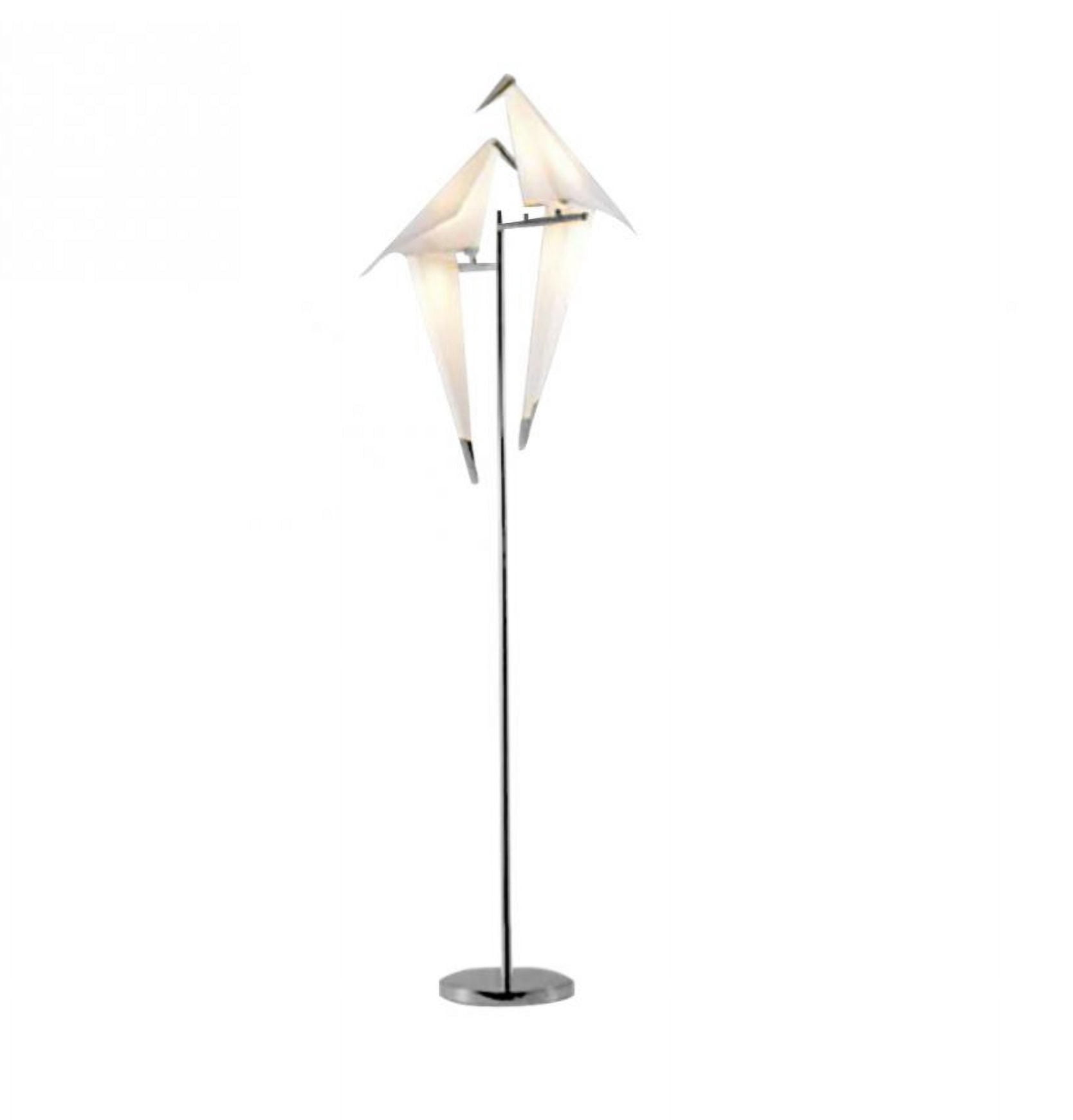 Fine Maker 1-Light Crane Lamp with White Plastic Shades for Bedroom