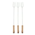 thumbnail image 4 of Qiilu Lightweight Stainless Steel with Beech Wood Handles Camping Hot Dog Forks 3 count, 4 of 8