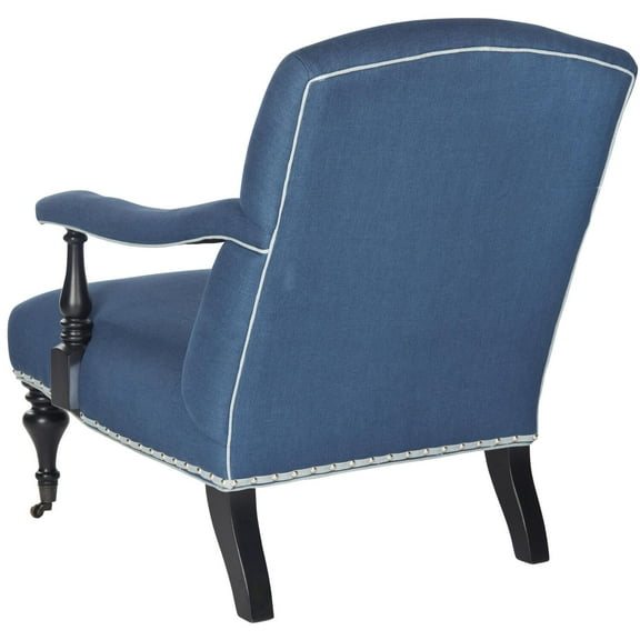 SAFAVIEH Coral Transitional Linen Arm Chair, Steel Blue