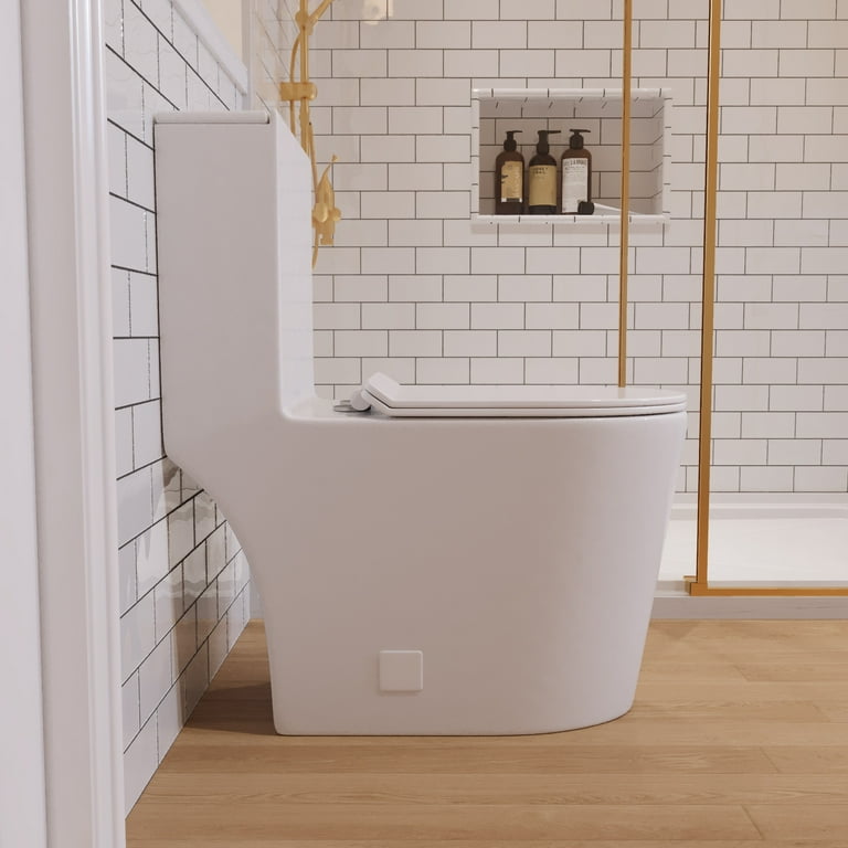Concorde 1-Piece 0.8/1.28 GPF Dual Flush Square Elongated Toilet in White Concorde 1-Piece 0.8/1.28 GPF Dual Flush Square Elongated Toilet in White