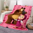 thumbnail image 2 of Masha and Bear Blanket Cute Cartoon Print Soft Flannel Blanket,throw Blanket,A Warm Nap BlanketSuitable for Use in Offices, Sofas, and Travel Settings,etcA Gift Suitable for Fans,friends and Children, 2 of 8