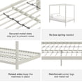 thumbnail image 5 of DHP Modern Metal Canopy Platform Bed Frame, Queen, Off White, 5 of 13