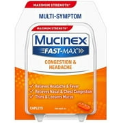 4 Pack - Mucinex Fast-Max Congestion & Headache Caplets 20 ct