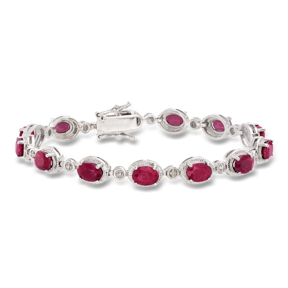 Ross-Simons 9.10 ct. t.w. Ruby Bracelet in Sterling Silver, Women's, Adult