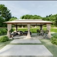 thumbnail image 5 of Meetleisure 20'x10' Canopy Gazebo, Patio Party Tent with Vented Soft Top, Outdoor Garden Gazebo for Backyard,Beige, 5 of 9