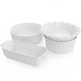 thumbnail image 3 of Gibson Elite Stoneware Gracious Dining 4 Piece Bakeware Set in White, 3 of 5