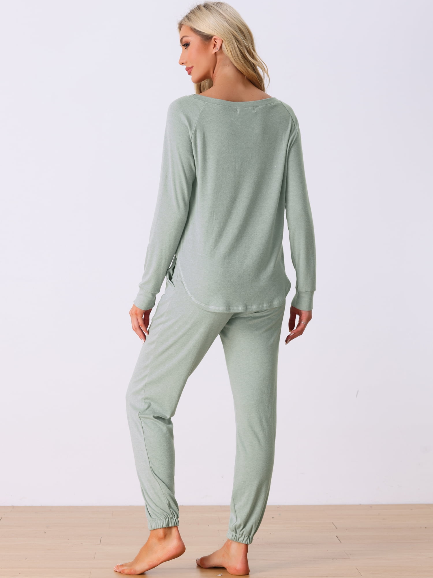 DARING DIVA Women's Travel Outfit Knit Long Sleeve Loungewear Set XL Grey