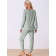 thumbnail image 3 of DARING DIVA Women's Travel Outfit Knit Long Sleeve Loungewear Set 2XL Grey, 3 of 6