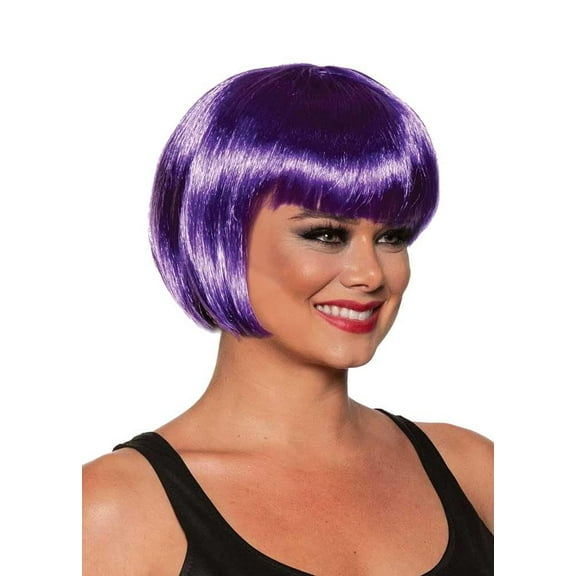 Bob Cut One Size Adult Costume Wig | Purple