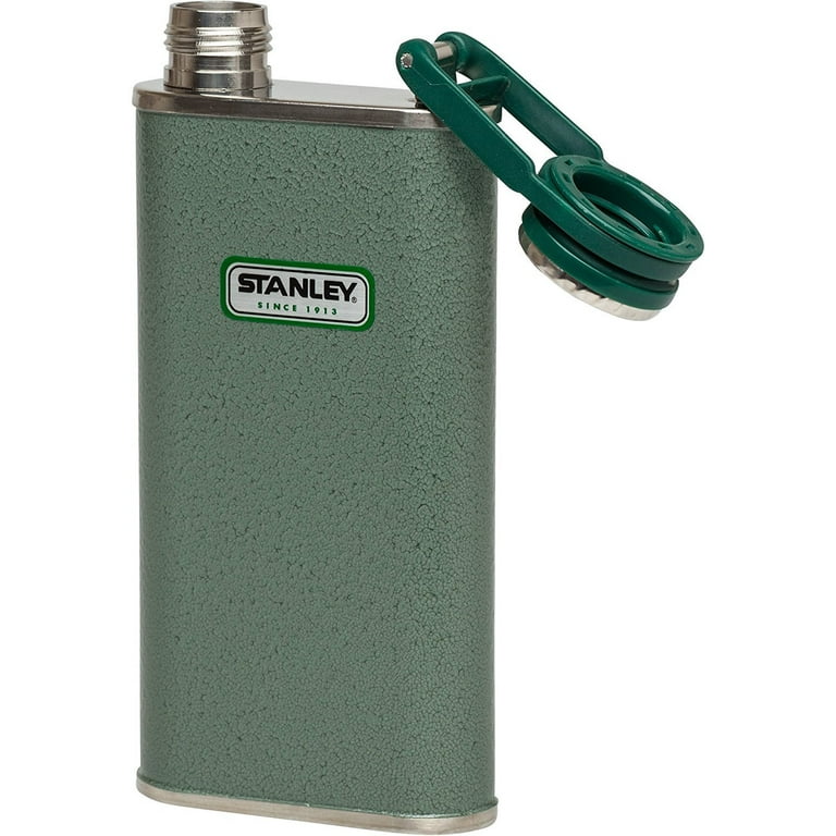Stanley Classic 8 oz Green/Silver Plastic/Stainless Steel Flask